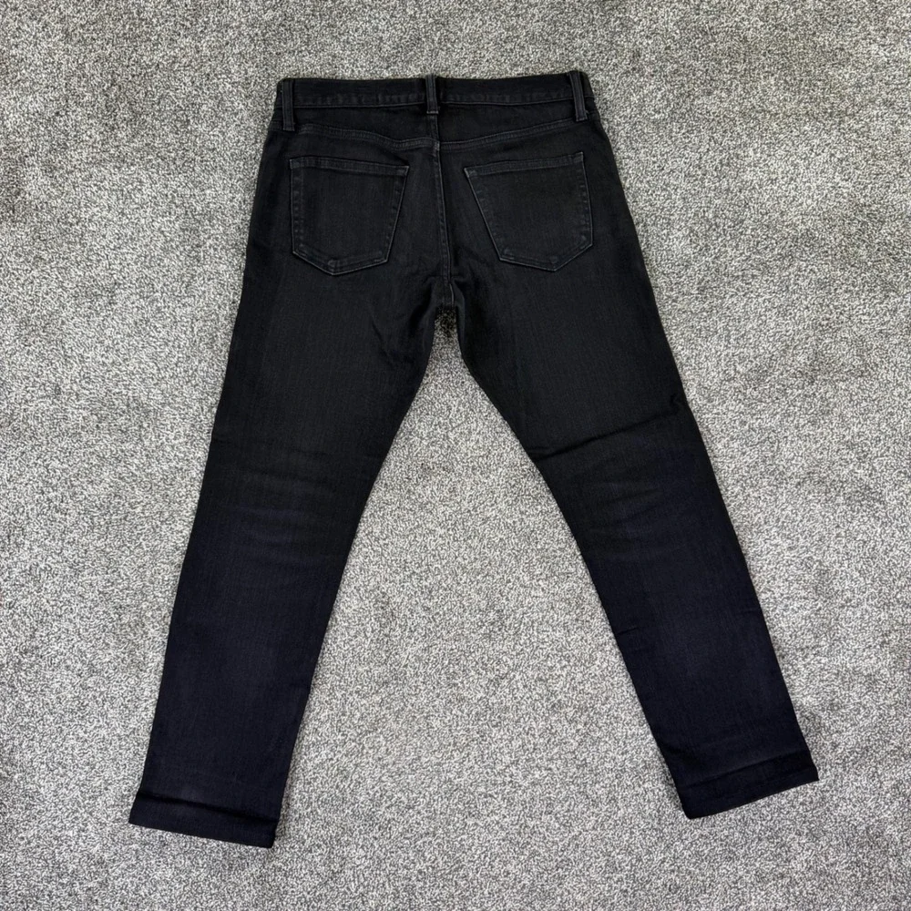Uniqlo Selvedge Denim Jeans Mens 30x34 Slim Fit Black Stretch Pants Red Line